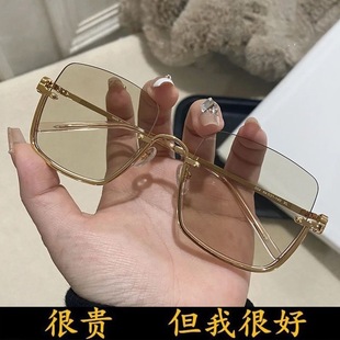 2025年新款倪妮同款防晒高级感半框太阳镜女大框街拍网红素颜墨镜