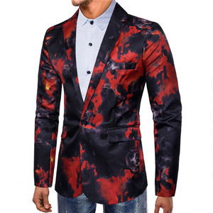 外贸男士一粒扣火焰印花西装礼服演出服 1815-X976-F75图片