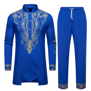 欧美新款男士民族风长袍套装套装长袖1815-TZ09-F90，男装民族服装，星座1815