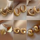 复古轻奢金色港风耳环女2023年新款 潮高级感耳圈小众设计金属耳饰