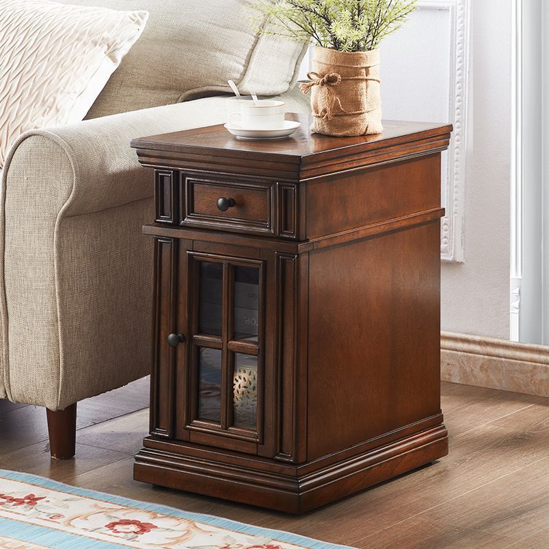 边柜美式简约实木椅边桌沙发边柜边几储物柜小茶几角几卧室床头柜