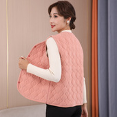 休闲背心女 中年洋气时尚 中老年妈妈马甲秋冬女款 保暖坎肩女式