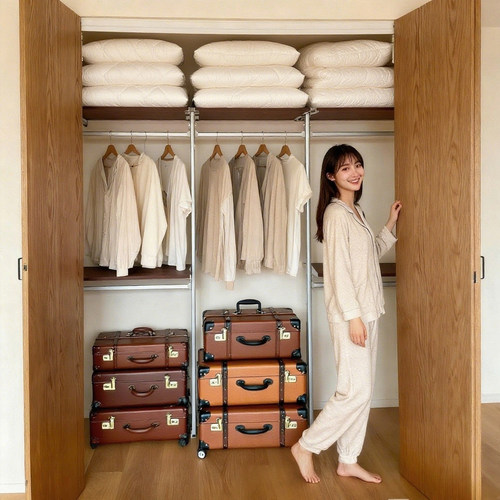 无醛环保铝合金立式衣柜小户型