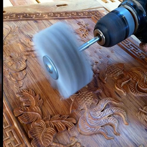 木雕打磨神器打磨花头进口磨料丝尼龙丝木材崖柏红木根浮雕抛光轮