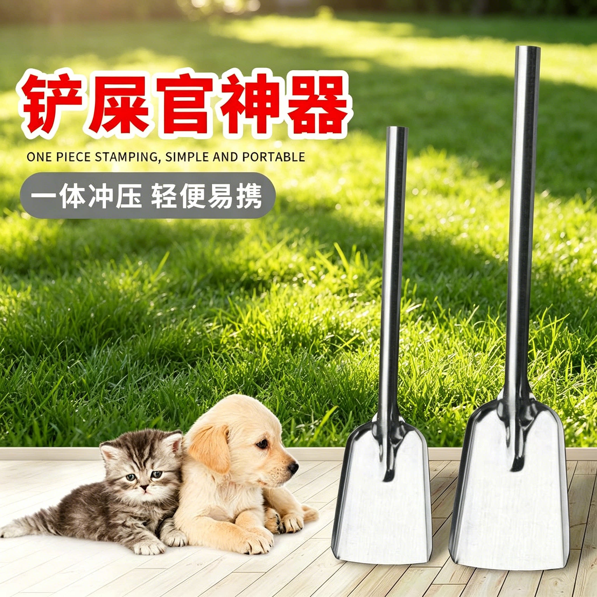 铲屎器猫屎狗屎铲粑粑便便铁锹铲子宠物遛狗铲除粪便器清洁夹便器