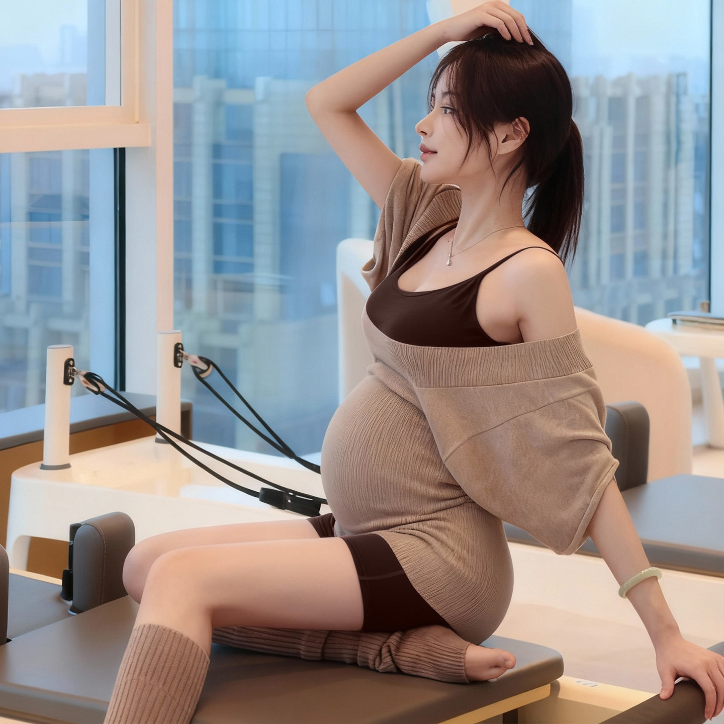 孕妇连体瑜伽服女一体式带胸垫2026新款高级感普拉提训练运动吊带