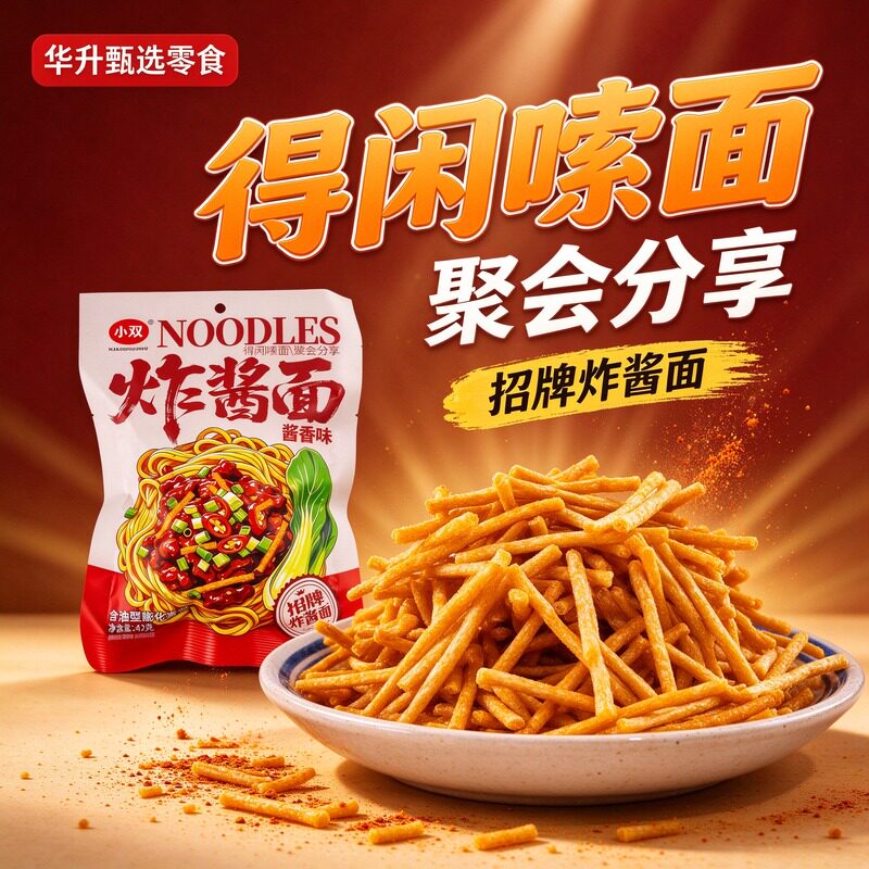 小双炸酱面薯条膨化食品儿童零食追剧哄娃休闲回忆