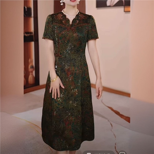 红人女装 时尚显白夏新款连衣裙显年轻YT191显瘦遮肉气质妈妈装: