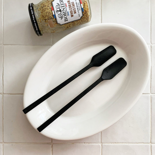 韩国bracket黑色果酱匙硅胶勺厨房家用黄油勺子搅拌刮勺