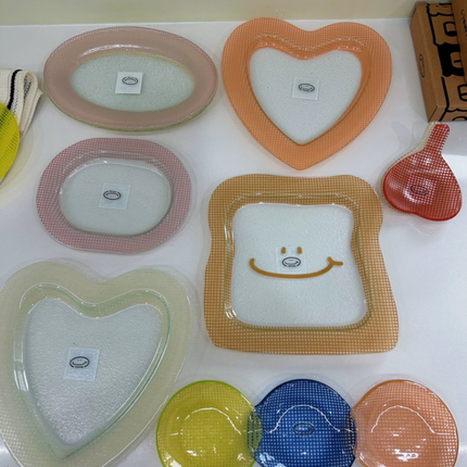 韩国ending 玻璃盘子菜盘鱼盘甜品水果盘家用餐盘碟子玻璃餐具