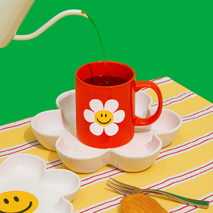 韩国wiggle 彩色马克杯陶瓷杯子情侣女士被设计感高颜值卡通杯