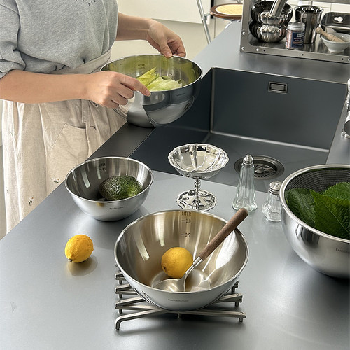 韩国EACHKITCHEN304不锈钢洗菜盆家用沥水篮淘米盆烘焙和面刨丝器