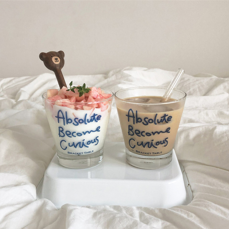 韩国bracket table字母酸奶杯咖啡杯甜品牛奶早餐杯