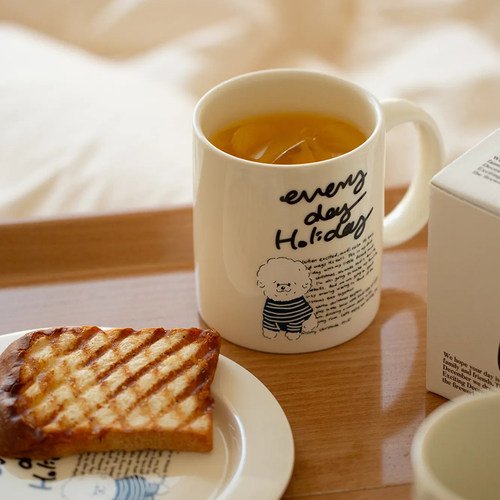韩国momur weekend 小狗马克杯套装水杯咖啡杯茶杯礼品餐具