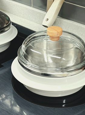 韩国代购白色不锈钢锅木盖炖锅汤锅煮锅火锅电磁炉燃气通用煲仔饭