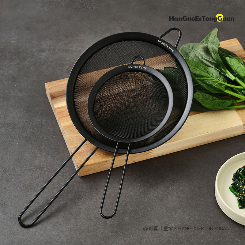 韩国把手筛子筛面网家用厨房过滤网筛大号大密漏勺面粉筛水果滤网