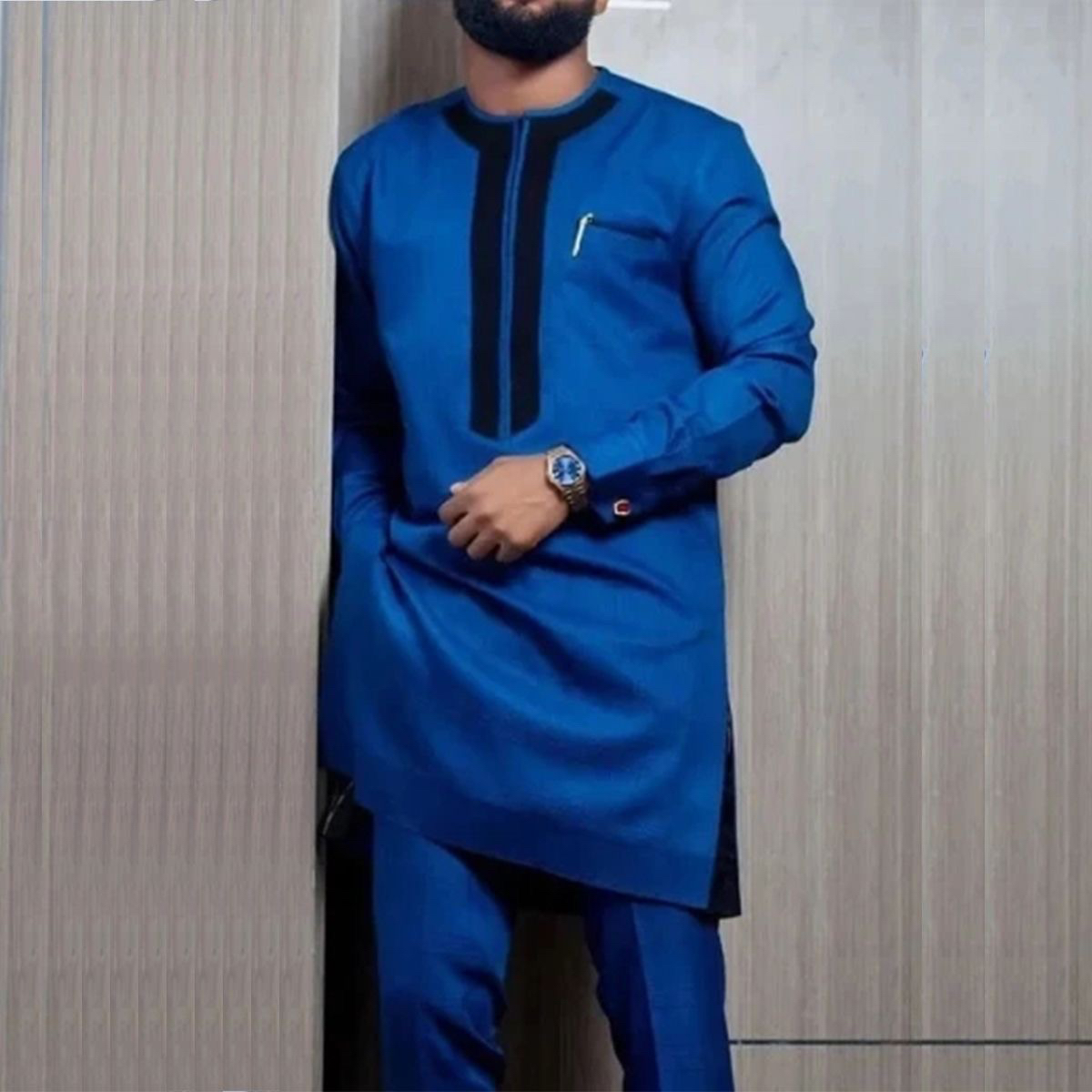 African Men Outfits Kaunda Suits 2Pcs Sets非洲男士两件套套装
