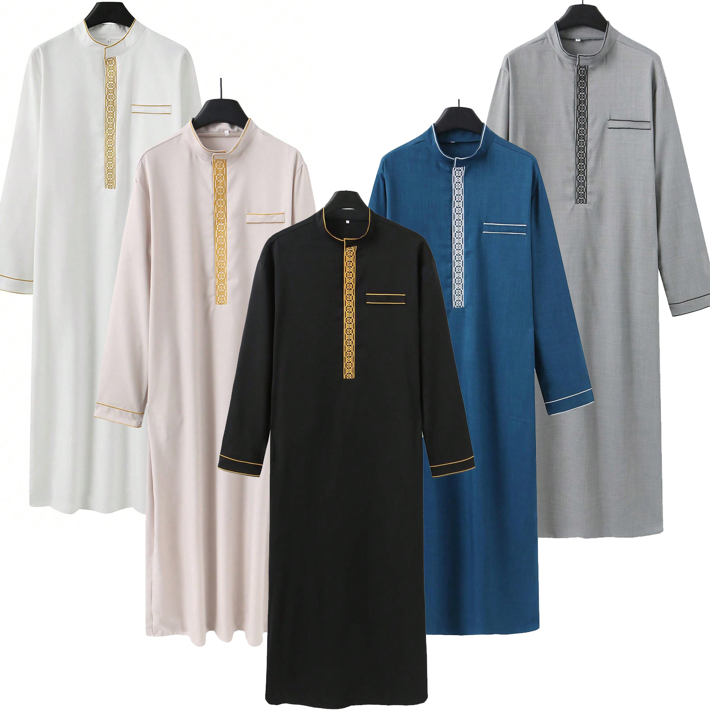 迪拜长袍晚礼服穆斯林男长袍长衫