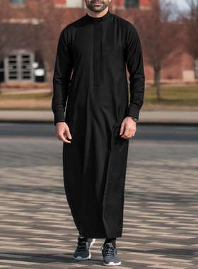 Muslim Men Gown Thobe Kaftan Dress Africa Long Robe男士长袍