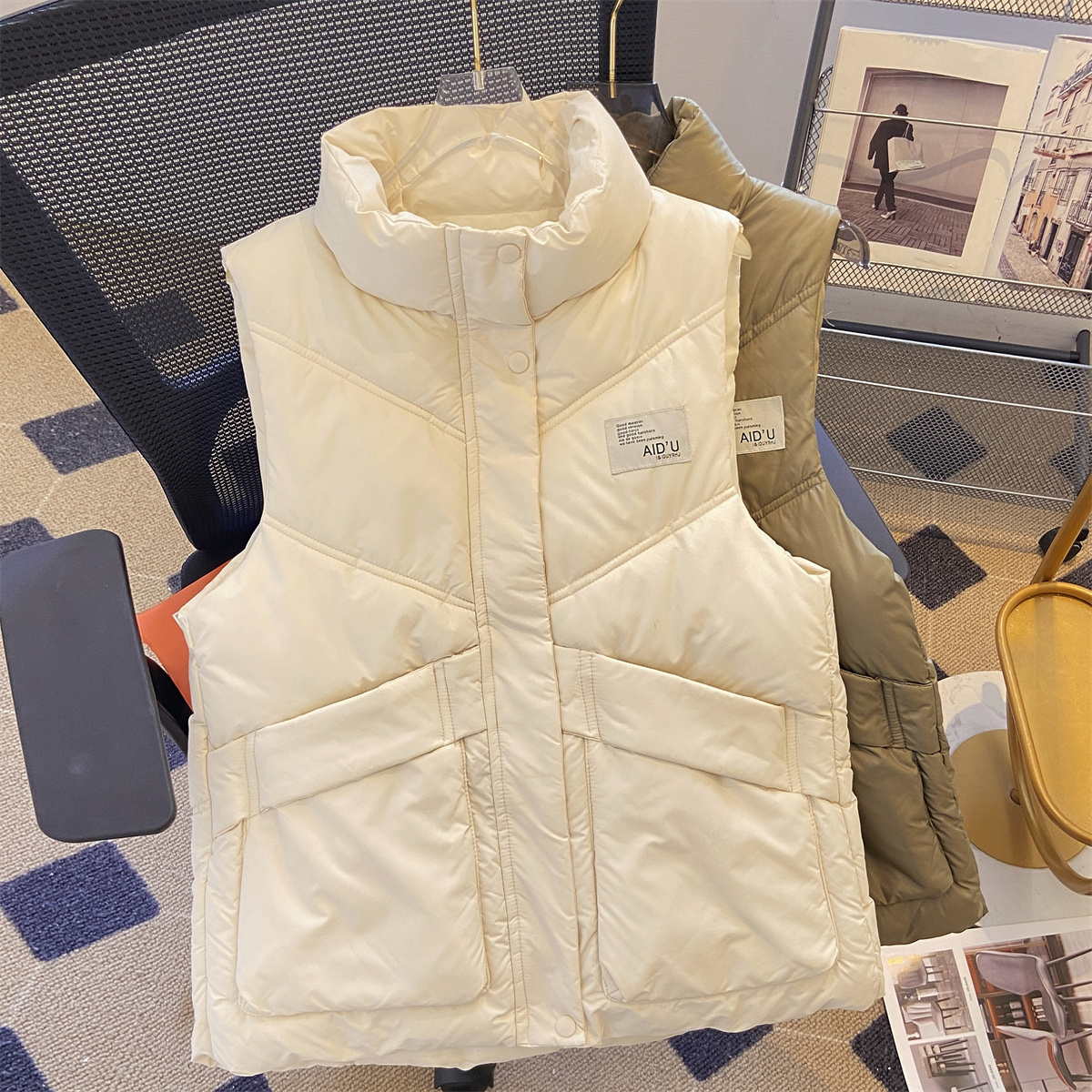 拉链韩版常规立领纯色