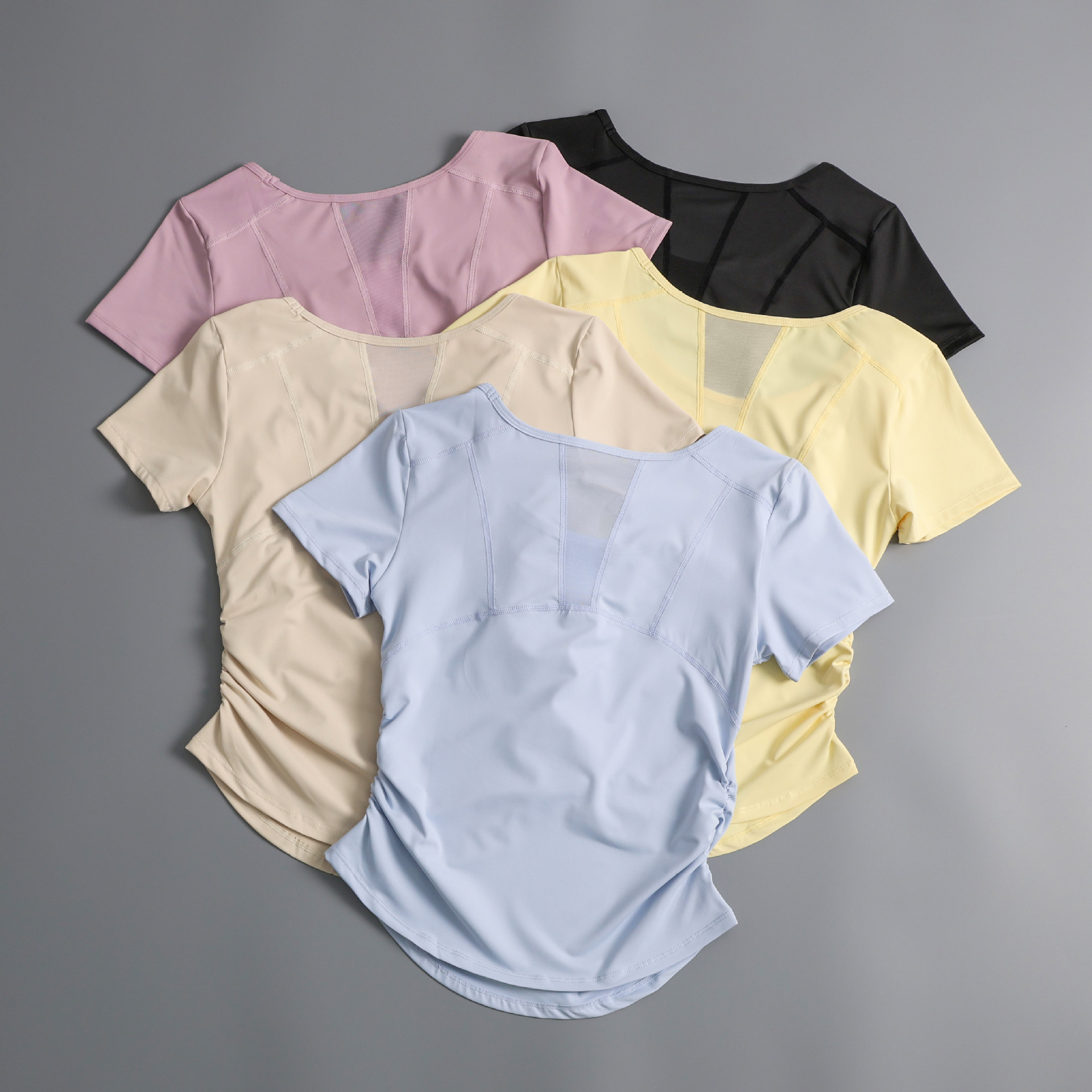 瑜伽服女短袖紧身运动上衣网纱美背速干健身跑步罩衫训练t恤夏季