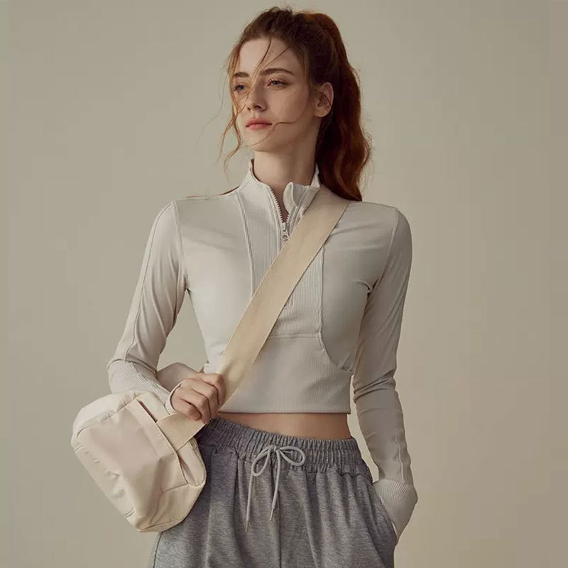 lulu运动外套女秋冬夹克半拉链跑步健身服上衣训练显瘦瑜伽服