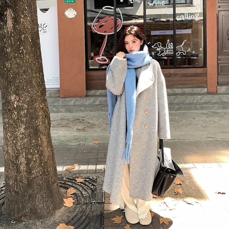 灰色毛呢大衣女2026新款高级感中长款呢子灰色秋冬季外套外单爆款