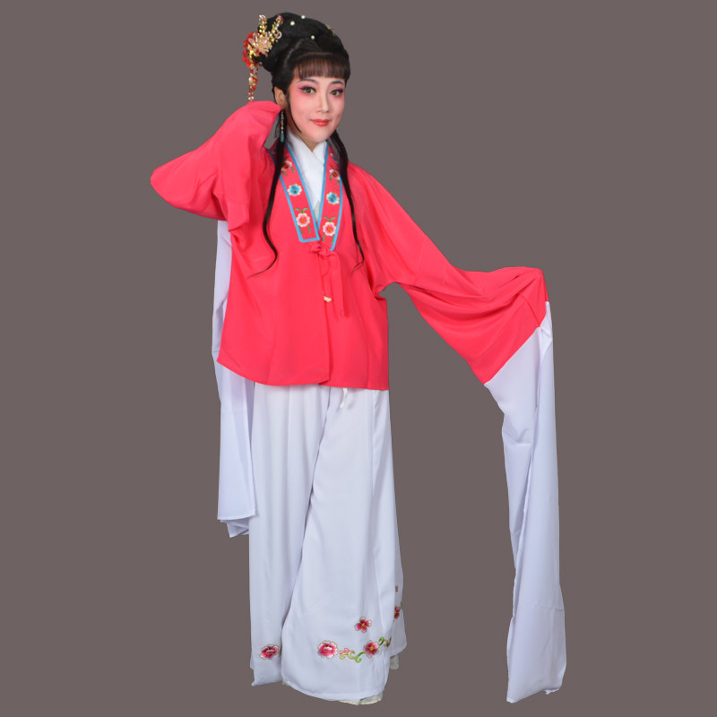 京剧戏服女花旦古典舞蹈练习服装越剧黄梅戏水袖戏曲儿童练功服装