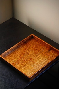 独板越南黄花梨【文盘】水波纹理托盘红木承盘茶室茶盘茶具礼品