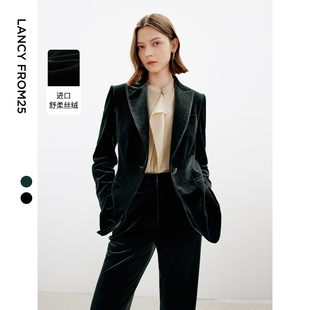 新款 冬季 西裤 朗姿商务ol正肩高级丝绒西服职业上衣通勤西装