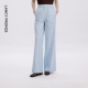 新款 女2026年夏季 子干练通勤阔腿裤 朗姿25条纹智感舒适阔腿休闲裤