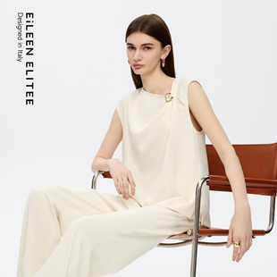 衬衫 朗姿欧洲EiLEEN 设计感不对称无袖 法式 女 ELITEE2025年秋新款