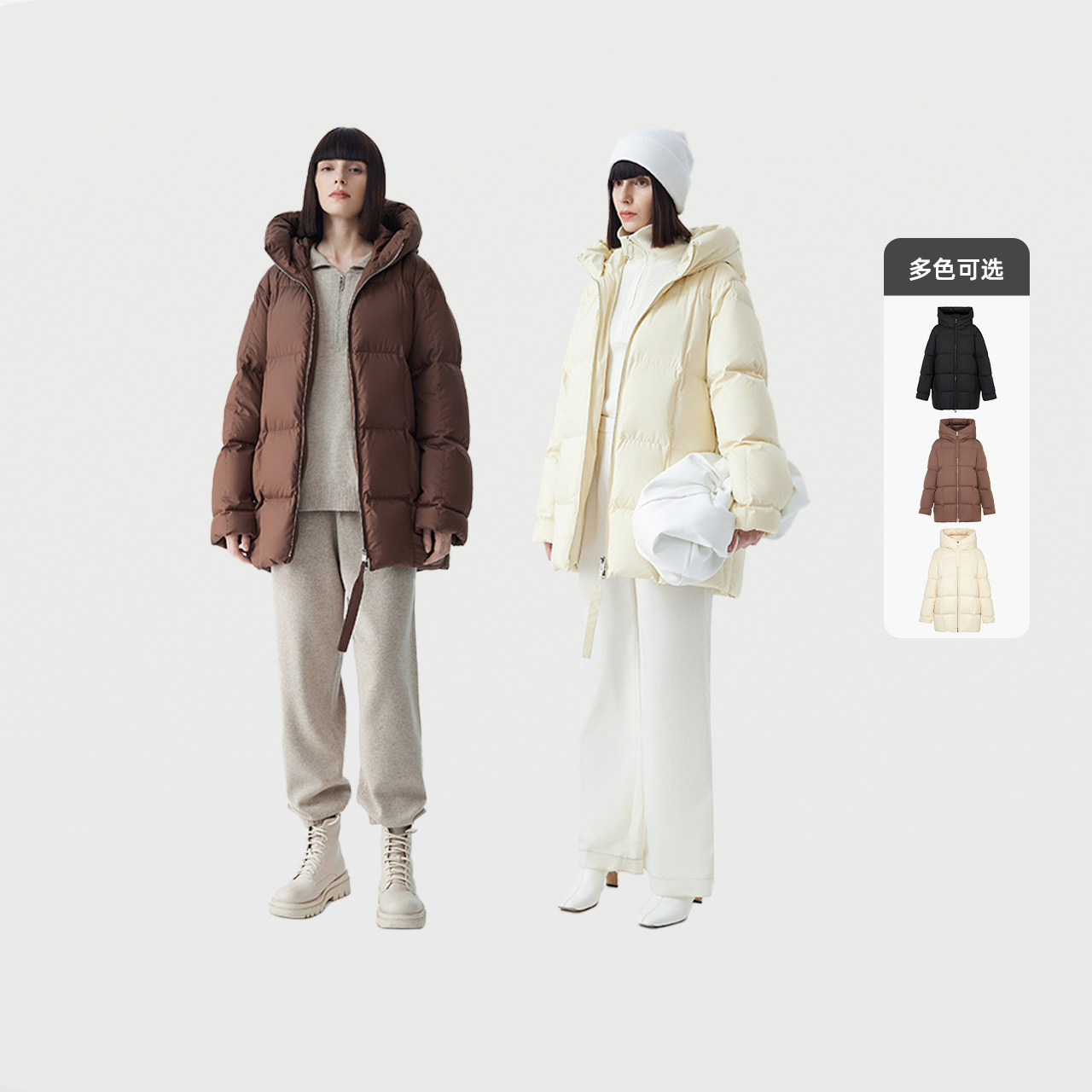 【所有女生的衣橱直播间】朗姿白鹅绒龟背羽绒服女冬新款