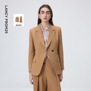 新款 轻职场通勤西服2026年春季 西裤 朗姿羊毛鱼尾后摆设计感西装