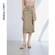 直筒包臀裙淡人半裙子女 高腰显瘦黑色半身裙气质长款 朗姿法式 夏季