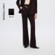 朗姿美丽诺羊毛复古雅致微喇西装 子2025年冬季 裤 新款 气质通勤风裤