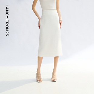 法式 朗姿25小香风直筒高腰修身 新款 半身裙夏季 复古风半裙 中长款