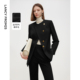 上衣 百搭通勤高智气质设计感修身 朗姿25纯羊毛黑色短外套冬季 新款