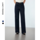 牛仔裤 朗姿2024年冬季 黑色休闲直筒通勤长裤 高级感气质法式 女 新款