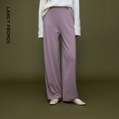 子女2025年冬季 新款 通勤时尚 裤 兰亭叙 朗姿羊毛气质高腰休闲裤