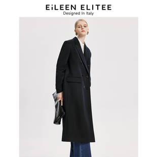 毛呢外套 冬通勤大衣2023年新款 朗姿欧洲EiLEEN ELITEE羊毛中长款