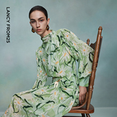 新款 高级感上衣2025年冬季 艺术家联名 朗姿复古宫廷风印花衬衫