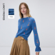 毛针织衫 修身 通勤上衣2026年春季 朗姿羊毛圆领刺绣毛衣法式 新款 女