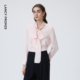 新款 气质优雅通勤风衬衣上衣2026年春季 简约衬衫 朗姿正肩绑带法式