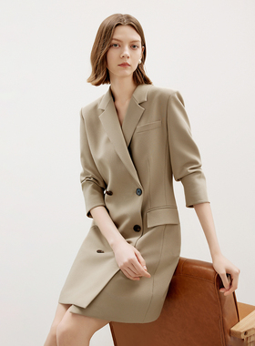 【Basic衣橱】朗姿25高级感法式复古西装裙子2024秋季新款连衣裙