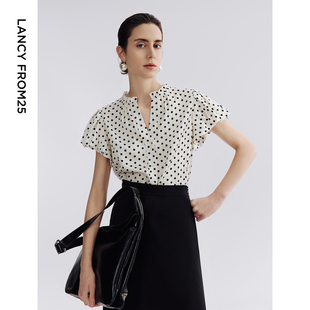 设计感衬衣夏季 衬衫 新款 上衣气质高级感通勤短袖 女 小衫 朗姿25法式