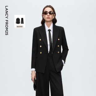 设计感2025年冬季 西裤 朗姿复古戗驳领通勤西装 新款 高智系列