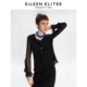 黑色衬衣上衣荷叶边雪纺衬衫 朗姿欧洲EiLEEN ELITEE2025年夏新款
