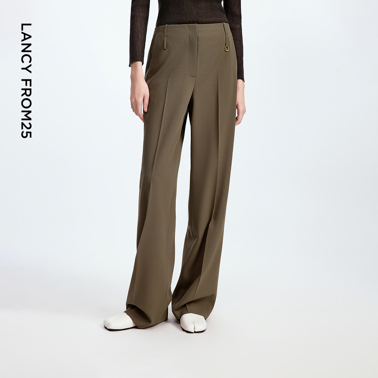 朗姿阔腿弯刀裤高级西装裤气质时尚轻职场通勤西裤2025年秋季新款,女装/女士精品,西装裤/正装裤,淘宝优惠券,粉丝福利购,淘宝优惠卷