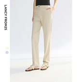 裤 高级感直筒西装 职业长裤 朗姿25夏季 子西裤 正装 白色裤 新款